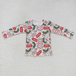 GT0325 Jolly Milk Christmas Tree Cake Girl Shirt Top