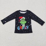 GT0329 Christmas Black Kids Shirt Top