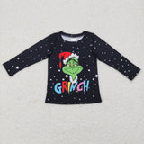 GT0329 Christmas Black Kids Shirt Top