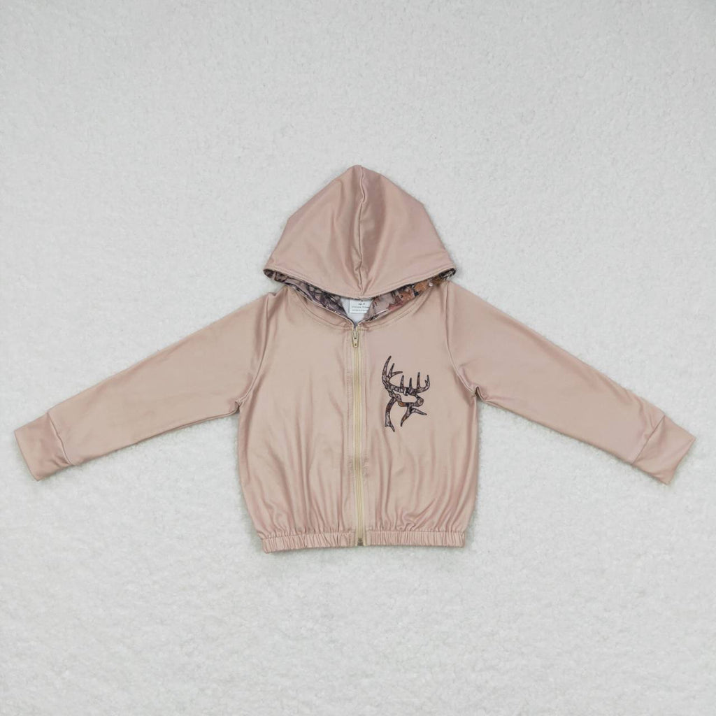 GLP0821 Hunting Deer Hoodie coat Flare Pants Girl's Set