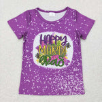 GT0374 Happy Mardi Gras Purple Girl Shirt Top