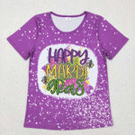 GT0377 Happy Mardi Gras Purple Adult's Shirt Top