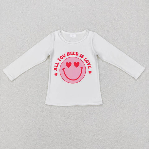 GT0388 All you need love pink Shirt Top Girl