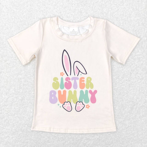 GT0394 Easter Sister Bunny Shirt Top Girl