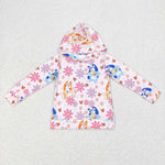 GT0395 Cartoon Flower Hoodie Pullover Boy Shirt Top