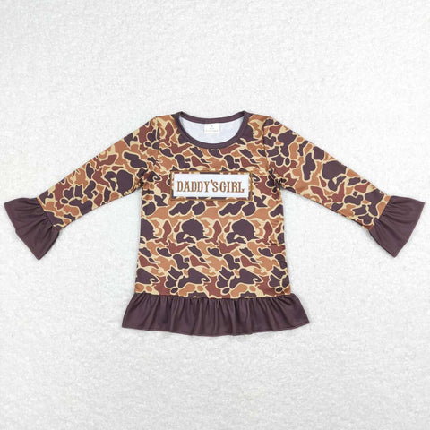 GT0404 Embroidery DADDY'S Girl Camo Kids Shirt Top