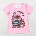 GT0406 I got a heart Like a Truck Pink Kids Shirt Top