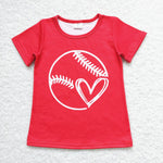GBO0244 Love Baseball Red Cute Baby Bummie Set
