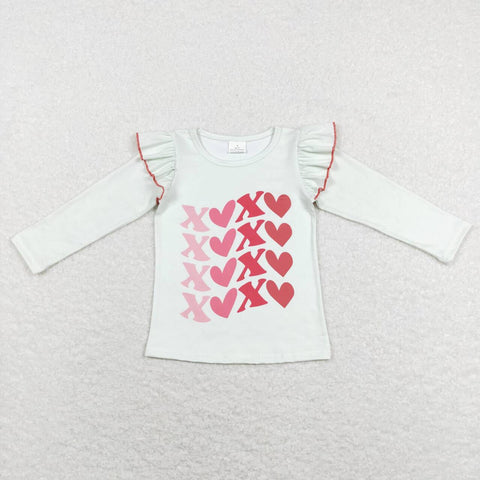 GT0441 Valentine XOXO Red Girl Kids Shirt Top