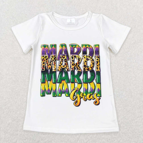GT0442 Mardi Gras White Kids Shirt Top