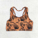 GSSO0902 Cactus Brown Girls Shorts Set