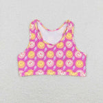 GSSO0904 Smiley face Pink Girls Shorts Set