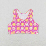 GSSO0904 Smiley face Pink Girls Shorts Set