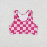 GSSO0905 Pink Plaid Girls Shorts Set