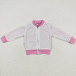 GT0541 New Boutique Pink Sequins Zip Coat