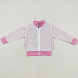 GT0541 New Boutique Pink Sequins Zip Coat