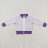 GT0559 Fashion Sequins Purple Kids Baseball Coat