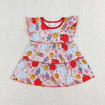 GSSO1268 Back to shool Apple Red Girls Shorts Set