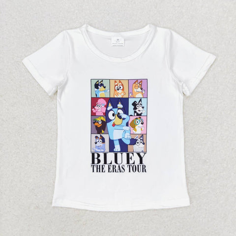 GT0595 The ears tour Cartoon Blue Dog Kids Shirt Top