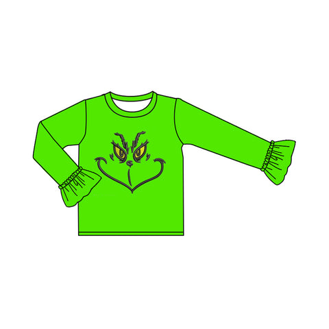 Preorder Notice GT0609 Christmas Green Animal Girl's Kids Shirt Top