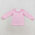 GT0641 Pink Ruffles Cotton Girl's Kids Shirt Top