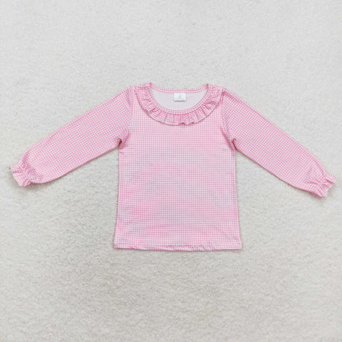GT0641 Pink Ruffles Cotton Girl's Kids Shirt Top
