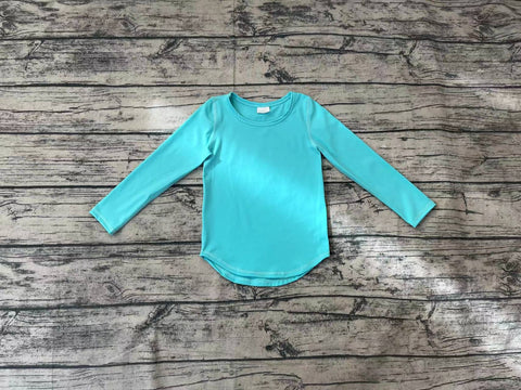 Preorder GT0644 Green Blue Cotton Girl's Kids Shirt Top