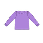 GT0645 Purple Cotton Girl's Kids Shirt Top