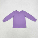 GT0645 Purple Cotton Girl's Kids Shirt Top