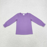 GT0645 Purple Cotton Girl's Kids Shirt Top