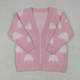 Halloween Pumpkin Ghost Knit Sweater Cardigan Girl's Coat