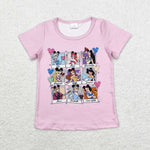 GT0676 Cartoon Princess Pink Kids Girl Shirt Top