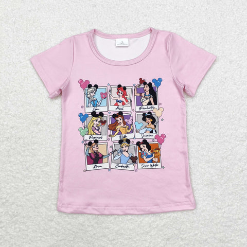 GT0676 Cartoon Princess Pink Kids Girl Shirt Top