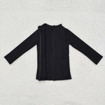 GLD1193 Solid Color Black Yoga oat Girls Skorts Set