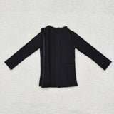 GLD1193 Solid Color Black Yoga oat Girls Skorts Set