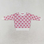 GT0687 Coquette Bows Pink Kids Knit Sweater Top