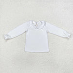 GT0710 White Cotton Cute Kids Girls Shirt Top