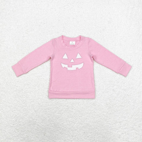 GT0717 Halloween Pumpkin Pink Kids Girl Shirt Top