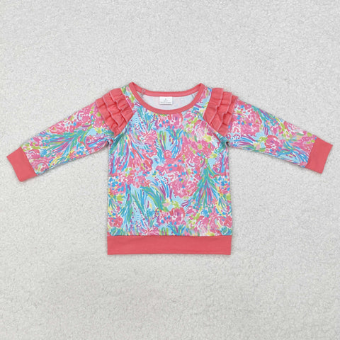 GT0766 Garden Flower Kids Girls Shirt Top