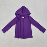 GT0807 Purple Color Sports Yoga Girls Zip Coat