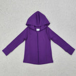 GT0807 Purple Color Sports Yoga Girls Zip Coat