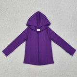 GT0807 Purple Color Sports Yoga Girls Zip Coat