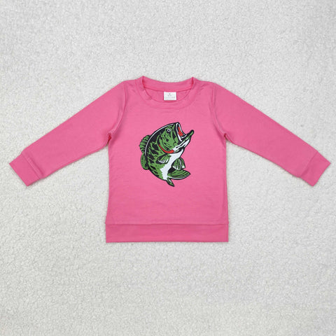 GT0870 Vinyl Hunting Fish Kids Girls Shirt Top