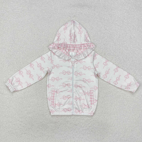 GT0873 Coquette Bows Pink Girl Zip Hoodie Kids Coat