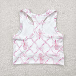 GSSO1544 Bows Pink Sports Yoga Biker Shorts Girls Set