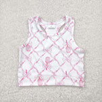 GSSO1544 Bows Pink Sports Yoga Biker Shorts Girls Set