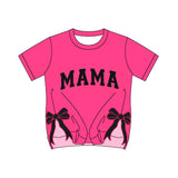 Preorder GT0919 Embroidery MAMA Pink Bows Adult's Shirt