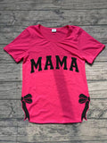 Preorder GT0919 Embroidery MAMA Pink Bows Adult's Shirt