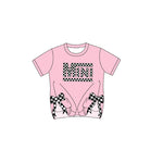 Preorder 01.14 GT0931 MINI Plaid Pink Bows Kids Girl Shirt Top