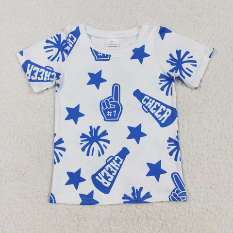 GT0941 Cheer Fireworks Blue Kids Girl Shirt Top